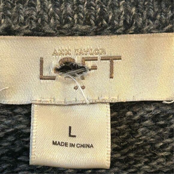 Loft Women's Gray Long Coatigan Size L Open Front with Pockets - Picture 6 of 9